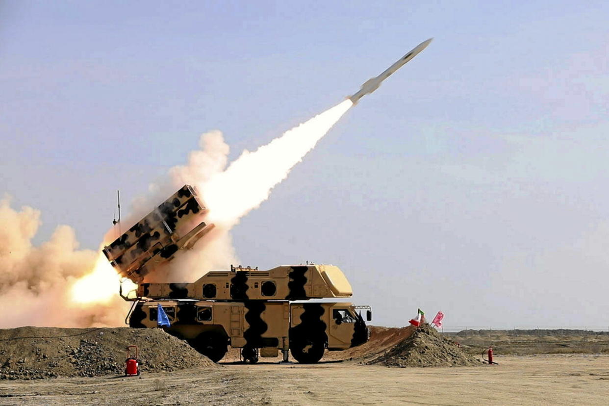 Un missile lancé par l'armée iranienne lors d'un exercice militaire le 19 janvier 2024 (photo d'illustration).  - Credit:/AP/SIPA / SIPA / /AP/SIPA