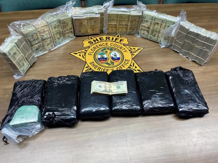 Drugs and money were confiscated during a traffic stop. Florence County Sheriff's Office