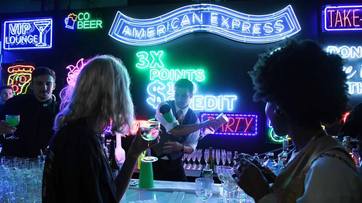 Guests attend as American Express celebrates the refresh of Green From Amex at Industria Williamsburg on October 24, 2019, in Brooklyn, New York.