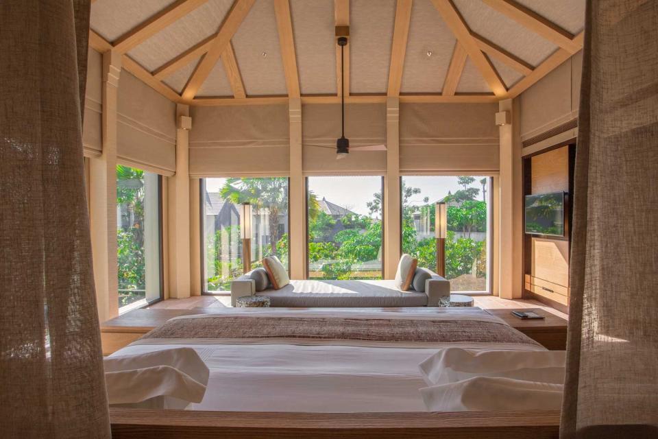 Guest room at the Ritz Carlton Bali resort