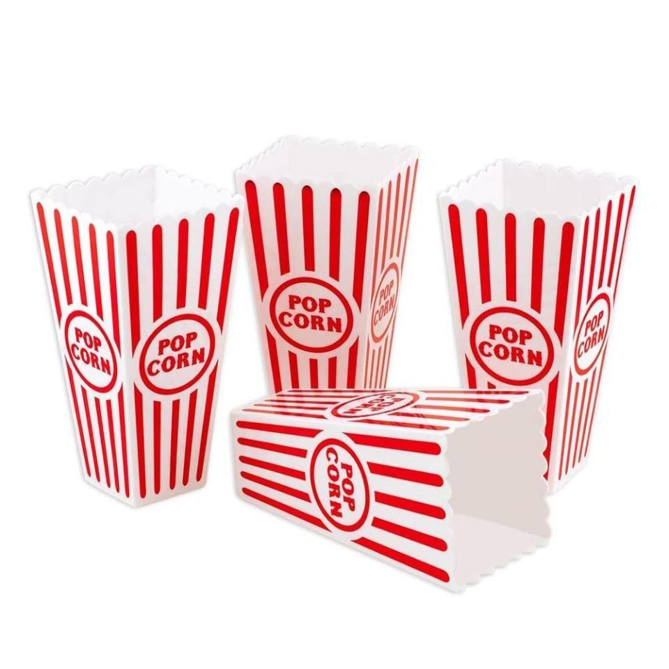 10) 4-Pack of Classic Plastic Popcorn Containers