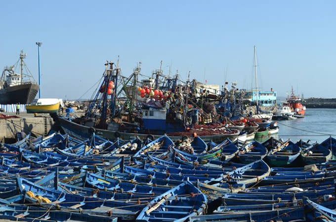 The iconic blue boats of Essaouira. Photo: Allison Wallace