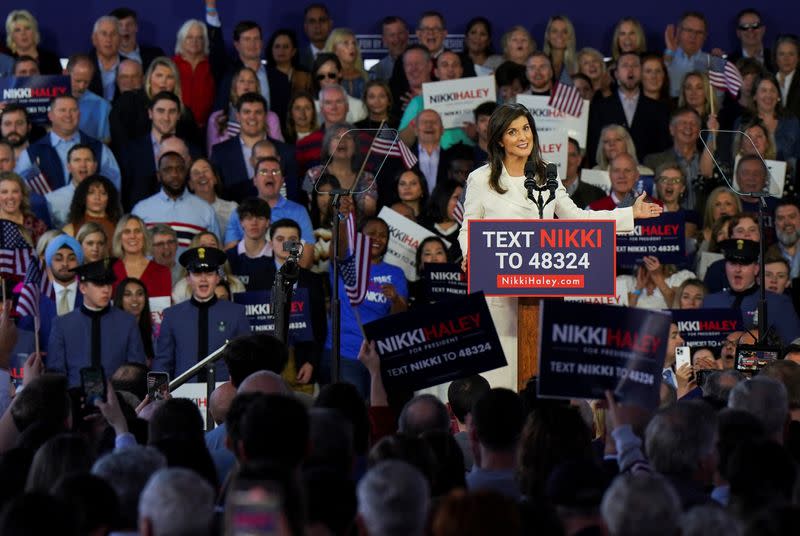 Former U.S. Ambassador to the U.N. Haley announces a 2024 presidential run in Charleston, South Carolina