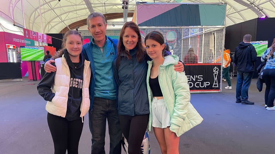 From left: Livia, Randy, Laurenne and Lisette Moreland are back at a World Cup for the first time since 2016. - Tara Subramaniam/CNN