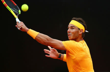 Tennis - ATP World Tour Masters 1000 - Italian Open - Foro Italico, Rome, Italy - May 20, 2018 Spain's Rafael Nadal in action during the final against Germany's Alexander Zverev REUTERS/Tony Gentile