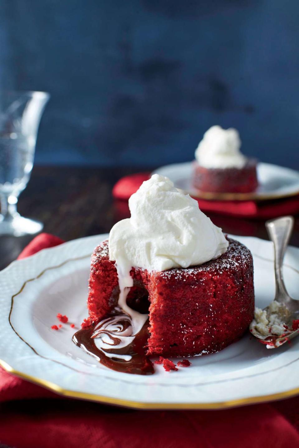 Molten Red Velvet Cakes