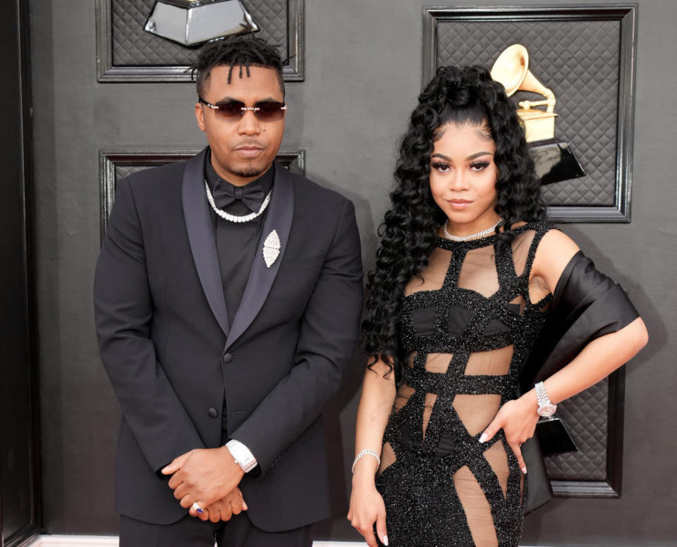 Nas and Destiny Jones at the Grammys