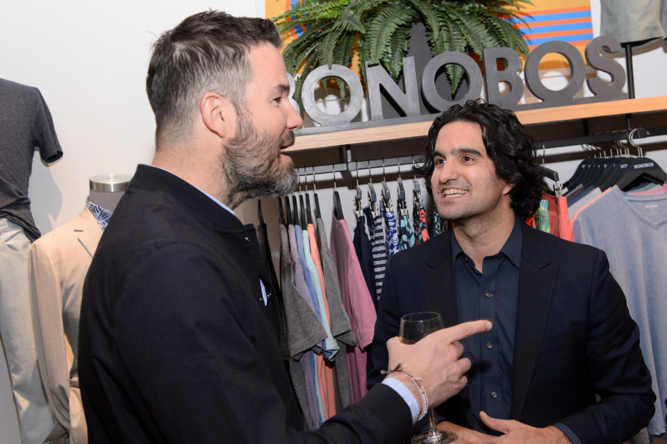 CHICAGO, IL - APRIL 20:  Vice President of Design at Bonobos Dwight Fenton and CEO & Founder at Bonobos Andy Dunn attend Bonobos Michigan Avenue Launch Party at Bonobos Guideshop on April 20, 2016 in Chicago, Illinois.  (Photo by Daniel Boczarski/Getty Images for Bonobos)
