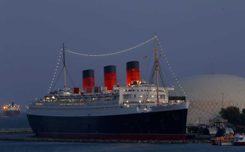 LONG BEACH, CALIF. - SEPT. 25, 2019. Four years after a marine survey warned that the Queen Mary's state of decay was "approaching the point of no return," new inspection reports revealed some areas of the ship are still suffering from deterioration. In a June report, an inspector wrote that his findings caused him to have "significant doubt about the maintenance and safety upkeep of the property." (Luis Sinco/Los Angeles Times)