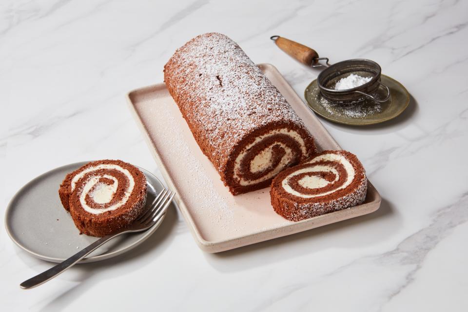 If you’ve always wanted to try a <em>Bake Off</em>–style showstopper, now’s your chance. Prepare for <em>ooh</em>s and <em>ah</em>s when it hits the table. <a href="https://www.epicurious.com/recipes/food/views/chocolate-swiss-roll?mbid=synd_yahoo_rss" rel="nofollow noopener" target="_blank" data-ylk="slk:See recipe.;elm:context_link;itc:0" class="link ">See recipe.</a>