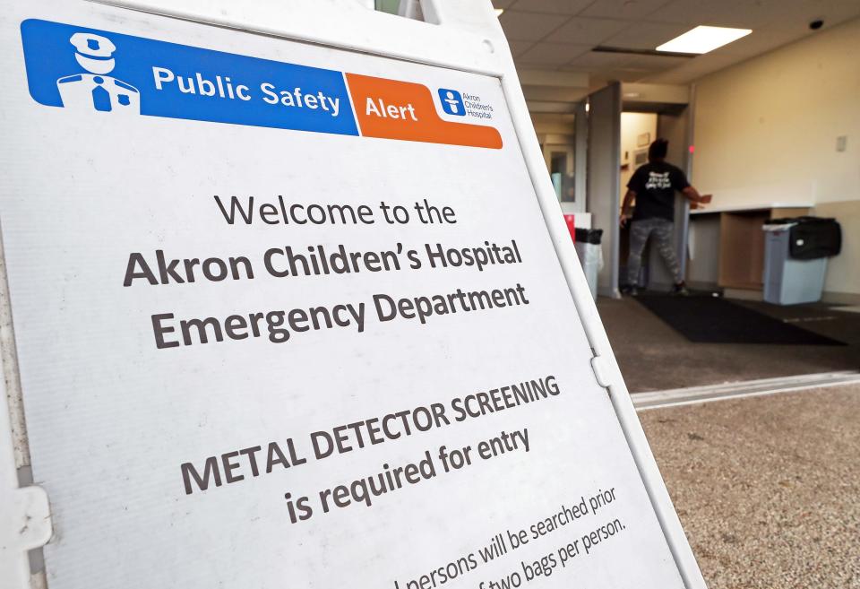 The Akron Children's Hospital emergency department has metal detectors at the entrance.