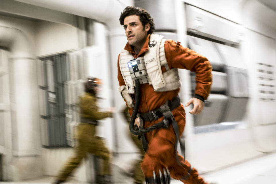 Oscar Isaac as Poe Dameron in <em>Star Wars: The Last Jedi</em> (David James/Lucasfilm via AP)