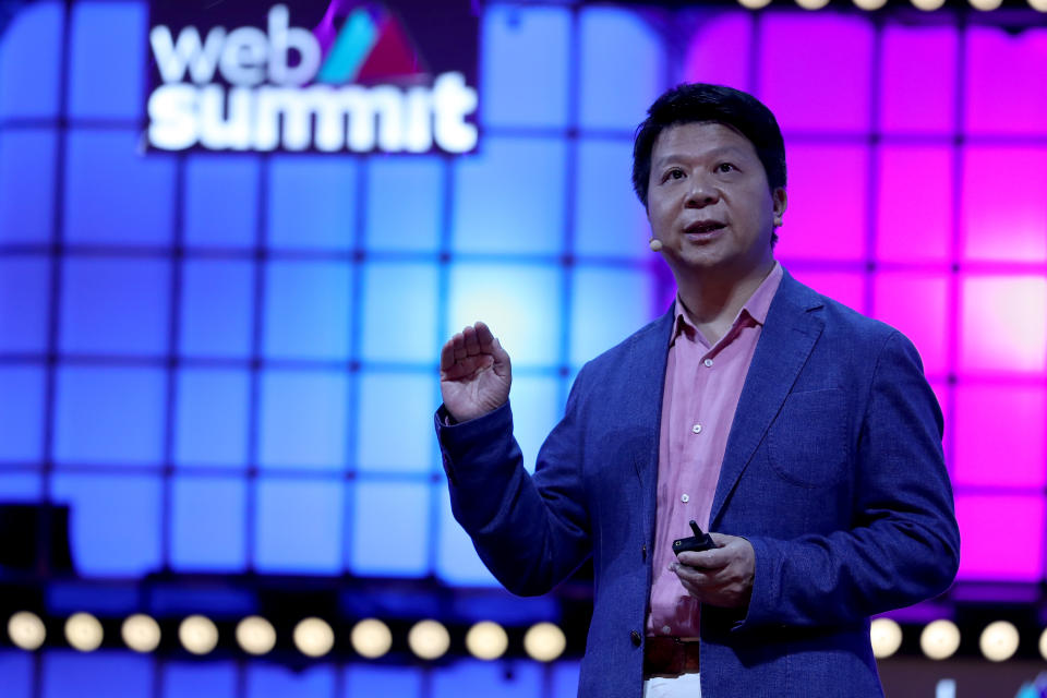 Huawei Rotating Chairman Guo Ping during the annual Web Summit technology conference in Lisbon, Portugal on November 4, 2019. Some 70,000 people are expected to take part in the four-day Web Summit, including speakers from leading global tech companies, politicians and start-ups hoping to attract attention from the over 1,500 investors who are scheduled to attend.  (Photo by Pedro Fiúza/NurPhoto via Getty Images)