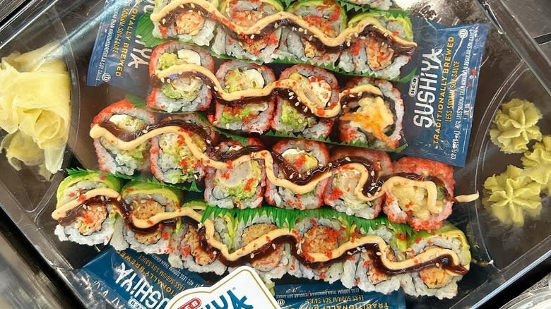 packaged grocery store sushi rolls