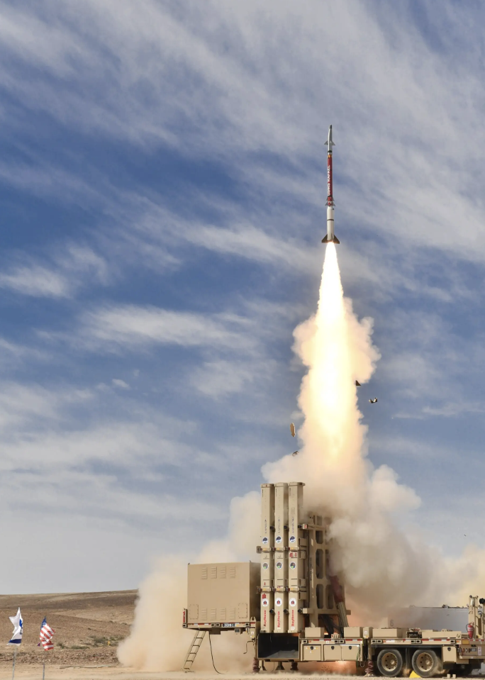 A David’s Sling launcher fires a missile during tests. <em>Finnish Ministry of Defense</em>