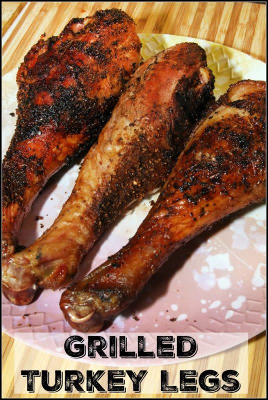 <p>Grilled Turkey Legs that are easy to make and fun to eat! They are made with only 3 ingredients and have a satisfying smokey flavor. <strong>Get the Recipe: <a href="https://www.4theloveoffoodblog.com/grilled-turkey-legs-cookoutweek" rel="nofollow noopener" target="_blank" data-ylk="slk:Grilled Turkey Legs;elm:context_link;itc:0;sec:content-canvas" class="link rapid-noclick-resp">Grilled Turkey Legs</a></strong></p><p><strong>Related: <a href="https://parade.com/848595/lorilange/15-super-easy-dessert-recipes-to-make-for-your-bbq/" rel="nofollow noopener" target="_blank" data-ylk="slk:30 Super Easy Dessert Recipes to Make for Your BBQ;elm:context_link;itc:0;sec:content-canvas" class="link rapid-noclick-resp">30 Super Easy Dessert Recipes to Make for Your BBQ</a></strong></p>