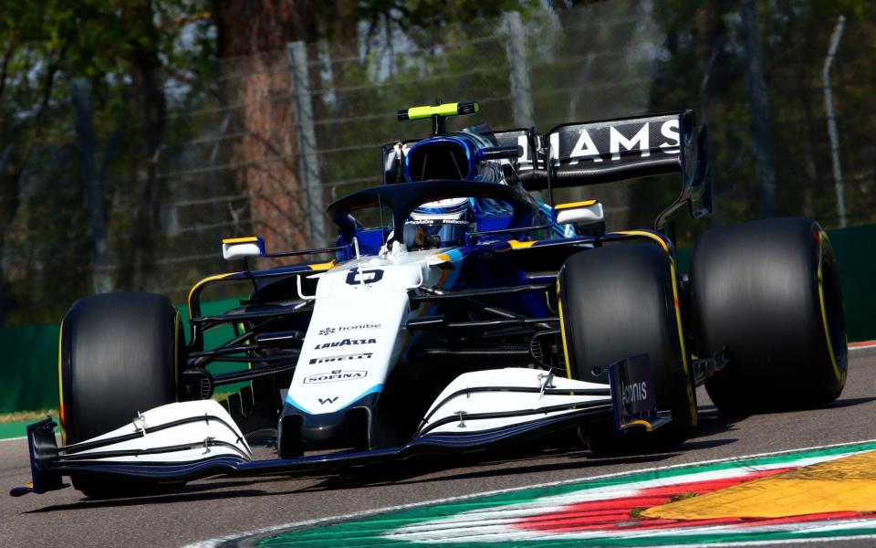 Iranian-Canadian Formula One driver Nicholas Latifi of Williams Racing in action during the first practice session of the Formula One Grand Prix Emilia Romagna at Imola race track, Italy, 16 April 2021. Formula One Grand Prix Emilia Romagna, Imola, Italy - DAVIDE GENNARI/EPA-EFE/Shutterstock 