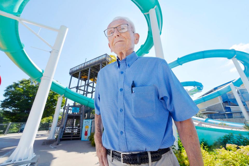 Paul Nelson, who died on Sunday at age 89, made Waldameer Park & Water World into one of the biggest attractions in northwestern Pennsylvania. He is shown at the park in August 2022.