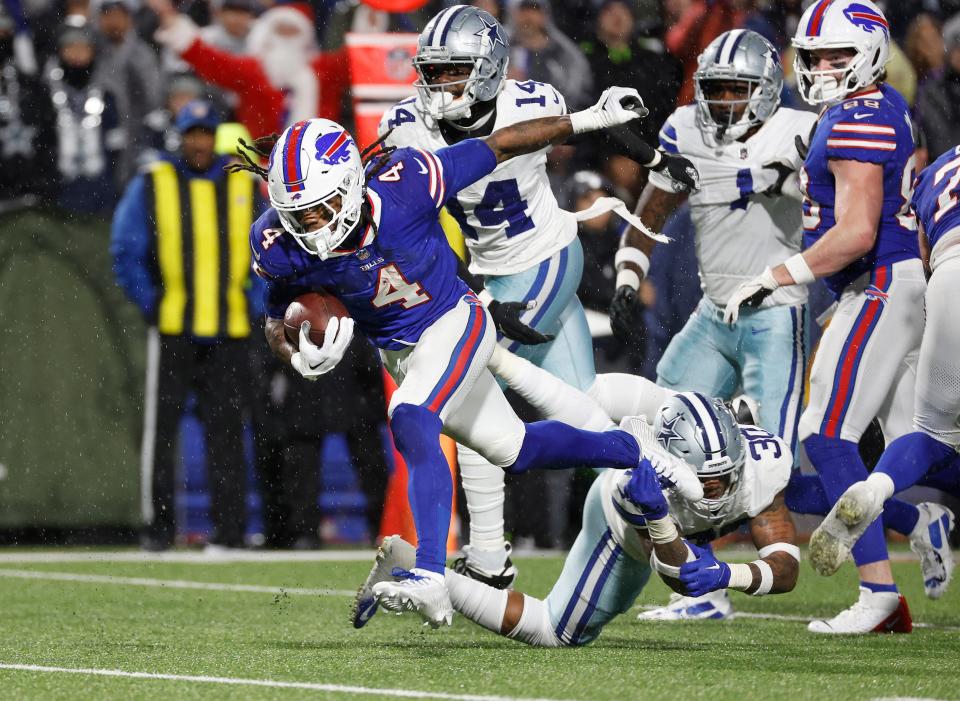 James Cook ranks third in the NFL with 1,038 rushing yards, most by a Bills back since LeSean McCoy in 2017.