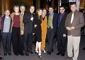 Bob Balaban , Jane Lynch , Christopher Guest , Michael McKean , Catherine O'Hara , Harry Shearer , John Michael Higgins , Eugene Levy and Fred Willard at the Hollywood premiere of Warner Bros. A Mighty Wind