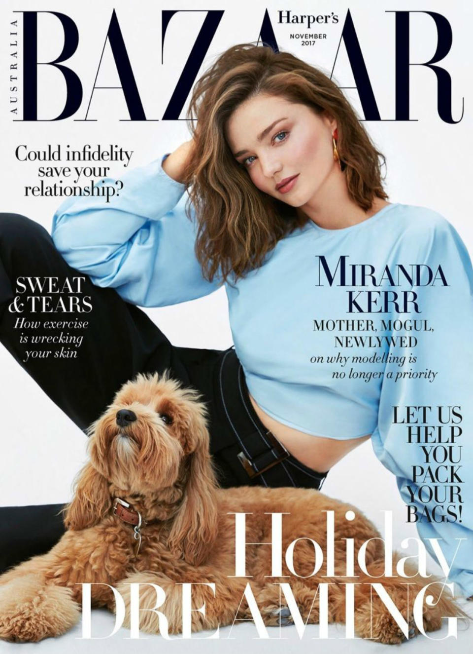 <p>Sí, la modelo australiana posó con su mascota el año pasado y el resultado fue una portada adorable. (Foto: Harper’s Bazaar). </p>