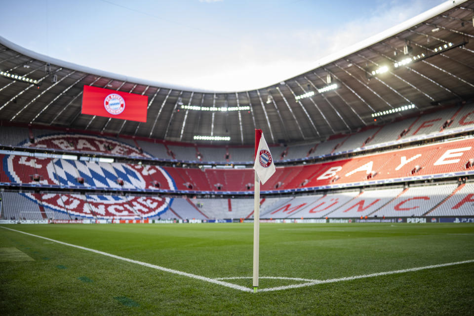 MUNICH, GERMANY - APRIL 30: Panoramic view inside the stadium before the UEFA Champions League semi-final first leg match between FC Bayern Munich and Real Madrid at Allianz Arena on April 30, 2024 in Munich, Germany.  (Photo by Kevin Vogt/Getty Images)