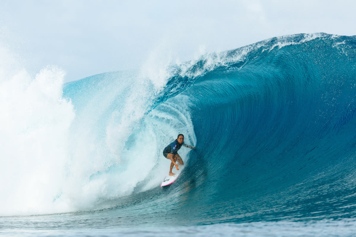 Local knowledge pays off; Tahiti's own Vahine Fierro wins 2024 Shiseido Tahiti Pro.<p>Photo: WSL/Ed Sloane</p>