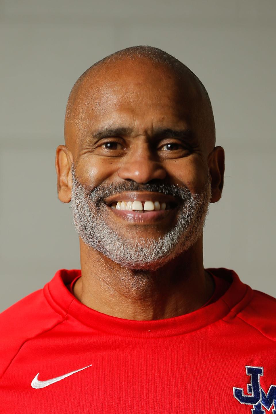 John Marshall boys basketball coach Patrick Cudjoe poses for a photo during the Oklahoman's winter high school sports media day in Oklahoma City, Wednesday, Nov. 16, 2022. 