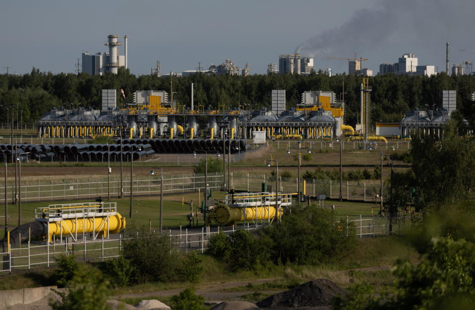 A large gas compressor station.