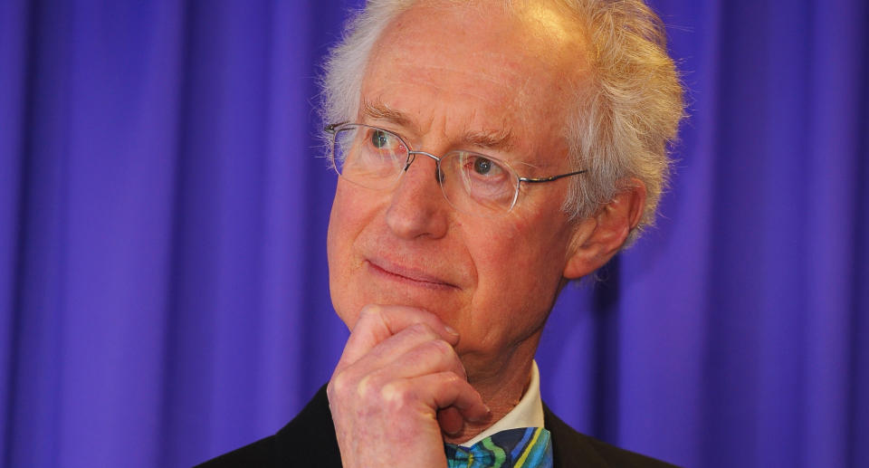 Presenter Bamber Gascoigne appears backstage at the National Television Awards held at O2 Arena on January 20, 2010 in London, England. (Photo by Ian Gavan/Getty Images)