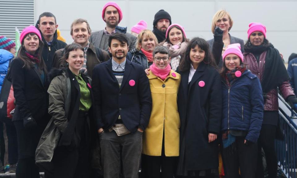 The Stansted 15 activists at the opening of their trial in Chelmsford.