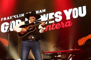 A musician performs at a “God Loves You Frontera” Tour” religious service. (Photo Courtesy Billy Graham Evangelistic Assoc.)