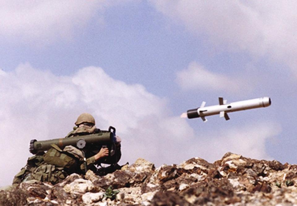 Spike missile fired by Israeli soldier