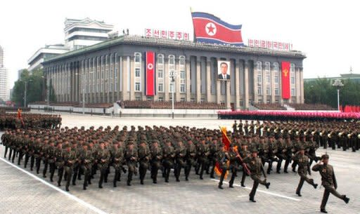 A military parade in Pyongyang in 2011. The North last month agreed to suspend nuclear and long-range missile tests and to allow the International Atomic Energy Agency (IAEA) to monitor a moratorium on uranium enrichment