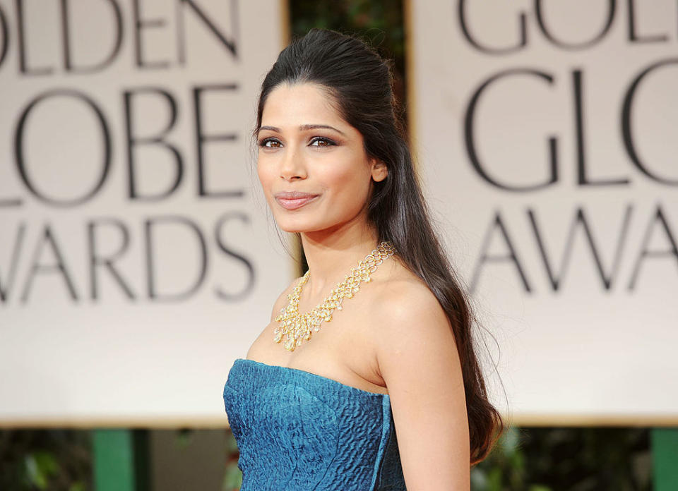 Freida Pinto arrives at the 69th Annual Golden Globe Awards