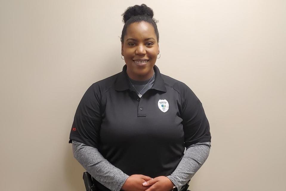 Kalla Hughley, a probation and parole officer with N.C. Division of Adult Corrections, was given the Bronze Medal of Honor by One Voice United for her quick response when two juveniles were shot in Pack Square Park.