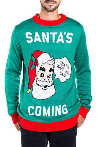 Men's Santa's Coming to Town Funny Christmas Sweater