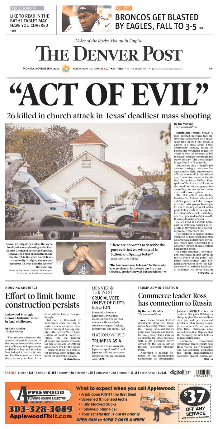 <p>THE DENVER POST<br> Published in Denver, Colo. USA. (newseum.org) </p>