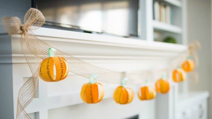 pumpkin garland easy thanksgiving crafts for kids