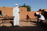 Silymane Hiyan Hiyar, 53, an ex-rebel and leading member of the peace committee, is pictured at his house's courtyard in Agadez