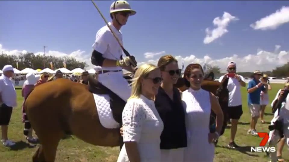 The royal arrive with her husband at the event. Source: 7 News