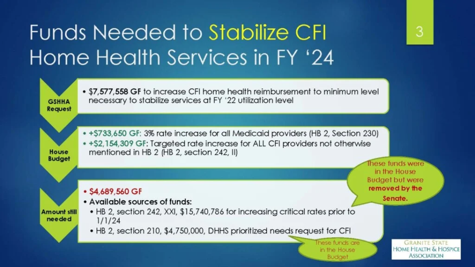 Funds needed to Grow CFI Home Health Services in FY 2024