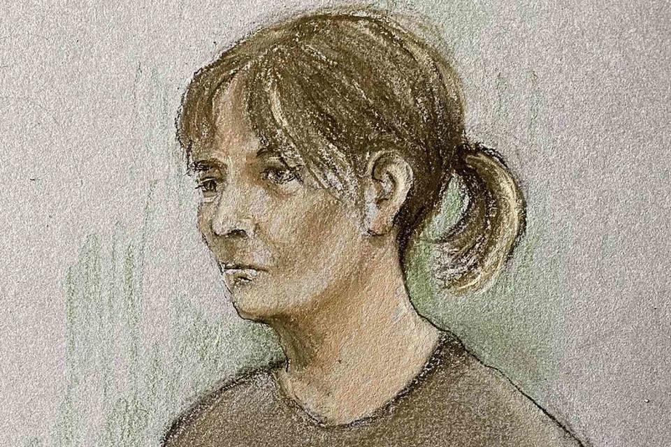 <p>Press Association via AP Images</p> Court artist sketch of Joanne Sharkey