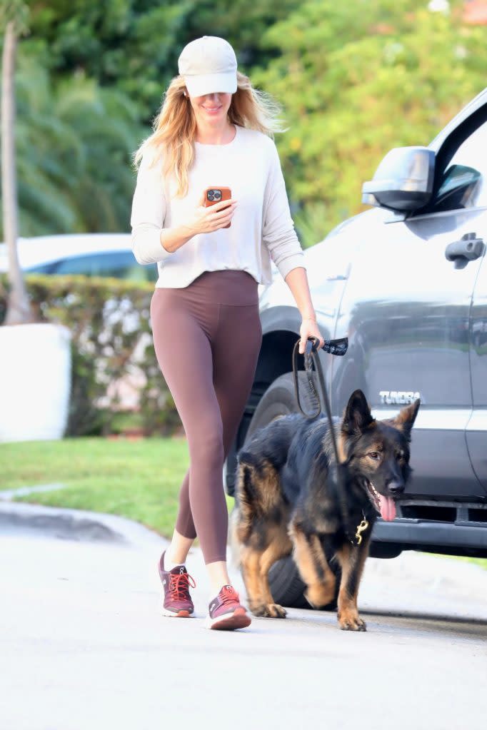 Earlier that day, the Brazilian bombshell was seen on a stroll with her dog in her Miami neighborhood. MN Images Inc / SplashNews.com