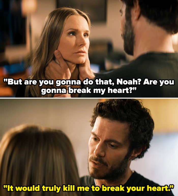 A scene from "Nobody wants that" where Noah tells Joanne that it would kill him to ever break her heart