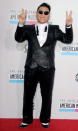 PSY arrives on the 2012 American Music Awards red carpet.