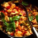 <p>Use lean cuts of turkey for this satisfying dish with dried beans, peppers and courgettes.</p><p><strong>Recipe: <a href="https://www.goodhousekeeping.com/uk/food/recipes/turkey-pepper-and-haricot-casserole" rel="nofollow noopener" target="_blank" data-ylk="slk:Turkey, pepper and haricot casserole" class="link ">Turkey, pepper and haricot casserole </a></strong><br> </p>