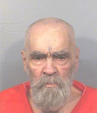 FILE PHOTO: Charles Manson, the cult leader who sent followers known as the "Manson Family" out to commit gruesome murders, currently being held at California State Prison, Corcoran, California, U.S. is seen in this August 2017 photo released on November 16, 2017. Courtesy California Department of Corrections and Rehabilitation/Handout via REUTERS/File photo