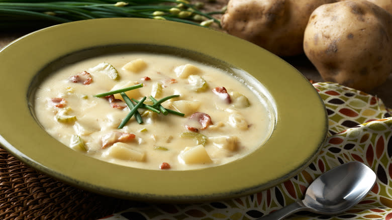 bowl creamy chunky potato soup
