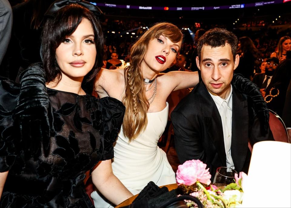 Del Rey pictured with Taylor Swift and Jack Antonoff at the Grammys (Getty Images for The Recording A)